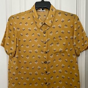 PINK ROSE, WOMENS BLOUSE, GOLD , size large